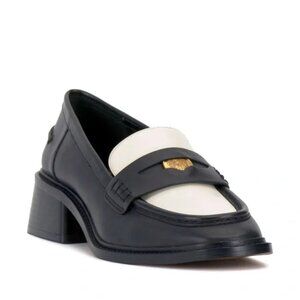 Vince Camuto Erinesa Penny Loafer in Black and White